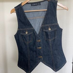 Lioness Fitted Denim Vest